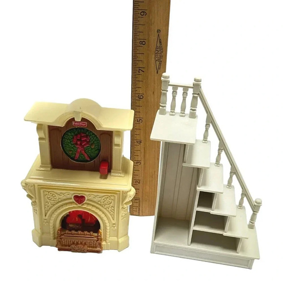 Fisher Price Loving  Family Doll Furniture Lot 2 Musical Fireplace and Stairs - Picture 5 of 8
